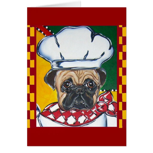 Chef Pug Hälsningskort (Framsidan)