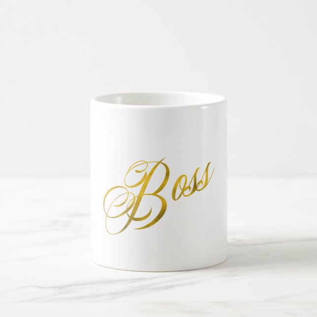Chef Quote Faux Gold Foil Metallic Strength Kaffemugg (Center)