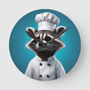 Chef Raccoon Rund Klocka