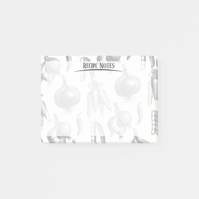 Chef Recif Notes Vegetables Mönster Köks Post-it Block (Framsida)