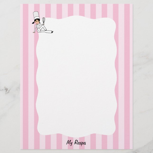 Chef Recipe Letterhead för bindare (Framsida)