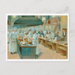 Chef Restaurang Vintage Food and Art Vykort