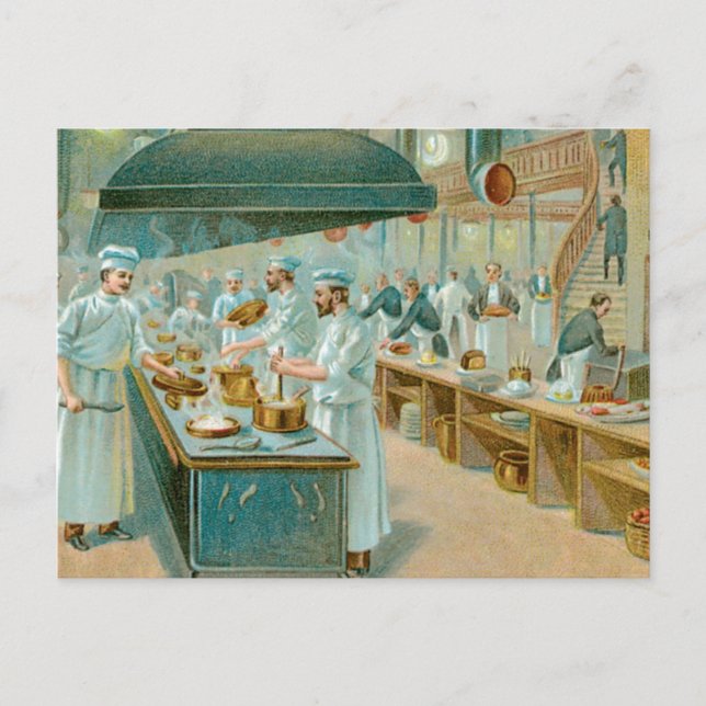 Chef Restaurang Vintage Food and Art Vykort (Framsida)
