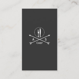 Chef Retro-pilar och Cutlery Hip Black-Catering Visitkort