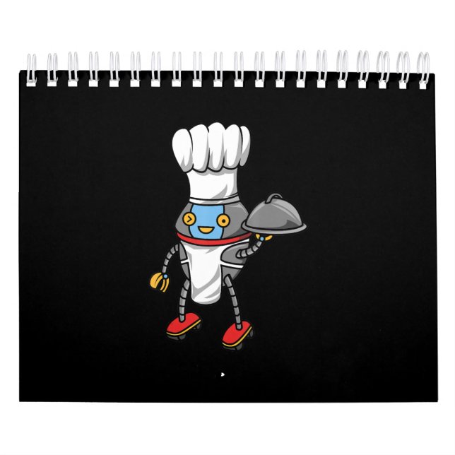 Chef Robot Humor Graphic Design - luddig kokning Kalender (Omslag)