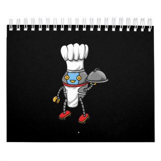 Chef Robot Humor Graphic Design - luddig kokning Kalender