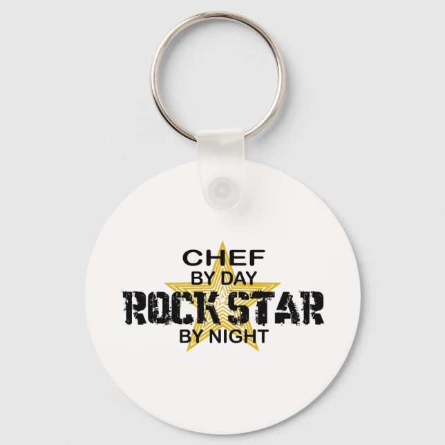Chef Rockstjärna efter natt Nyckelring (Framsida)
