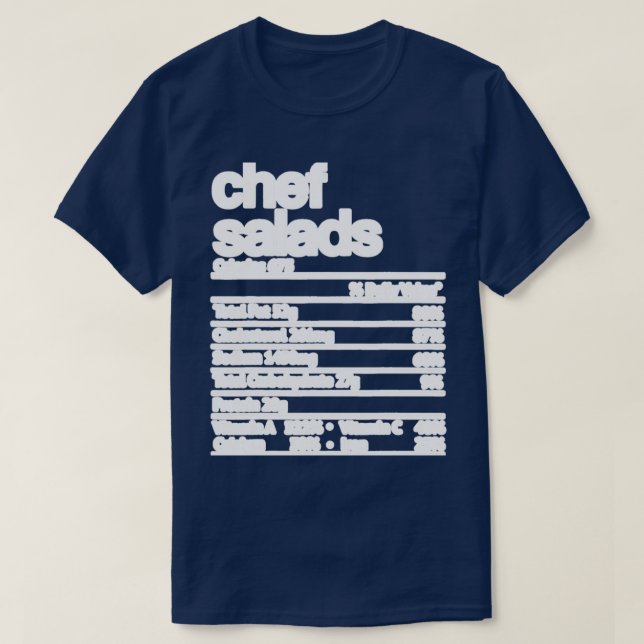 Chef Salads Nutrition Fact Funny T Shirt (Design framsida)