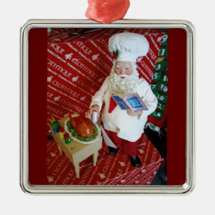 CHEF SANTA CHRISTMAS ORNATION JULGRANSPRYDNAD METALL