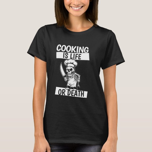 Chef Skeleton - Line Gastronomy Culinary Cook Cook T Shirt (Framsida)