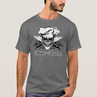 Chef Skull 6 Culinary Genius 3 svarta lågor T Shirt