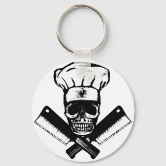 Chef Skull (B&W) Nyckelring