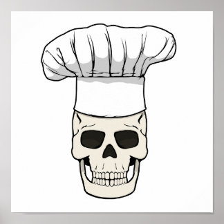 CHEF SKULL Jolly Roger Nedladdningsbar PNG-design Poster
