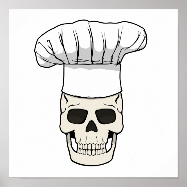 CHEF SKULL Jolly Roger Nedladdningsbar PNG-design Poster (Framsidan)