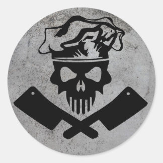 Chef Skull och Cleavers Runt Klistermärke