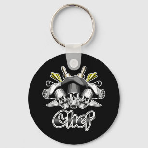 Chef Skull och Verktyg Nyckelring