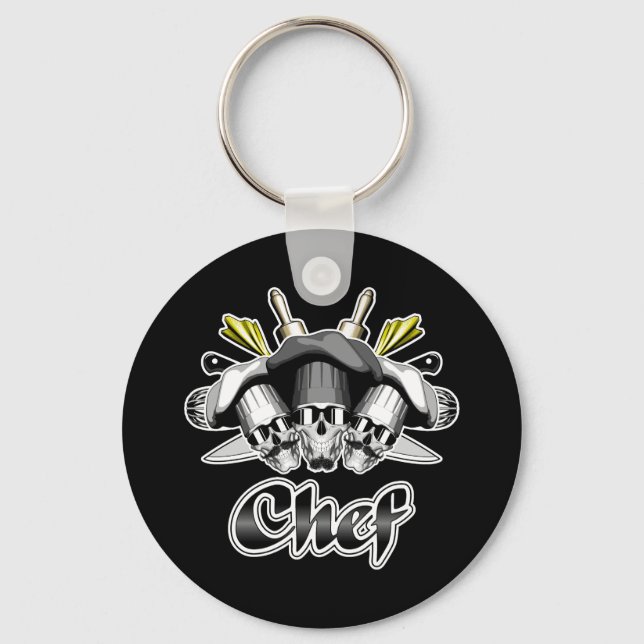 Chef Skull och Verktyg Nyckelring (Framsida)