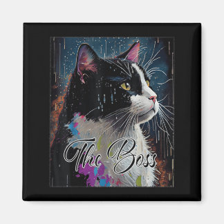 Chef Smoking Cat Lovers Rolig Tröja För Mamma Papp Magnet