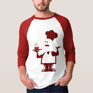 Chef som håller en skål av soppa t shirt
