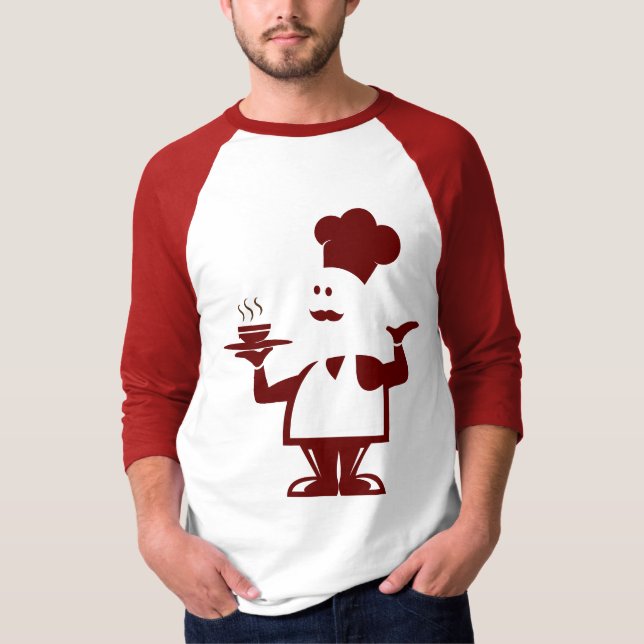 Chef som håller en skål av soppa t shirt (Framsida)