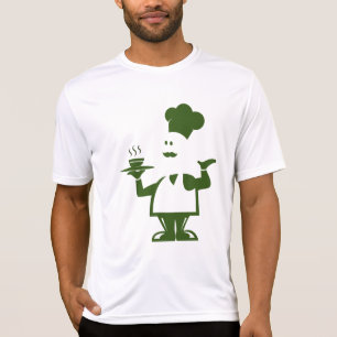 Chef som håller en skål av soppa t shirt