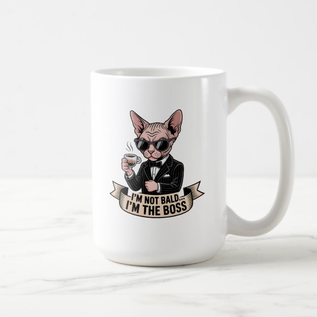 Chef Sphynx Katt Kaffe Illustration Kaffemugg (Höger)
