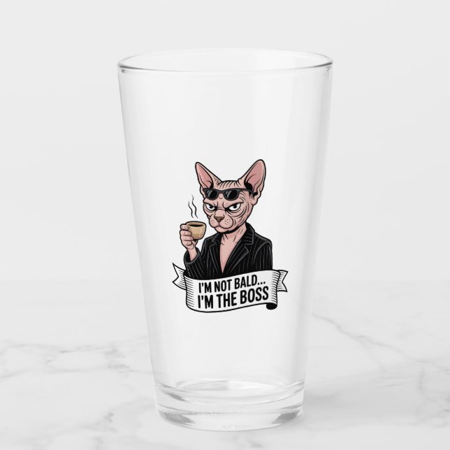 Chef Sphynx Katt Kaffe Konstverk Glaskopp (Framsida)