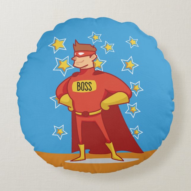 Chef superhjälte i Fars dag Rund Kudde (Framsidan)