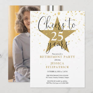 Chef till Guld Stars Photo Pension Party Inbjudningar