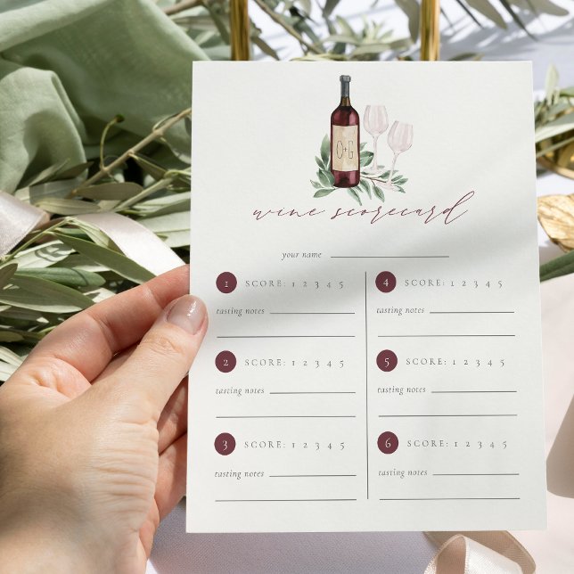 Chef till Kärlek Vin Tasting Scorecard (Skapare uppladdad)