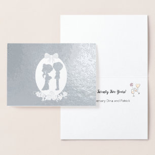 Chef till tjugofemårsdagen Silver Folierat Kort