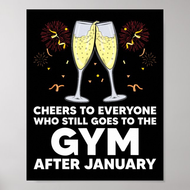 Chef to Gym Goers after Januari Gott nytt år W Poster (Framsidan)