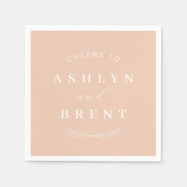 Chef to Light Peach Bröllop Cocktail Napkins Pappersservett