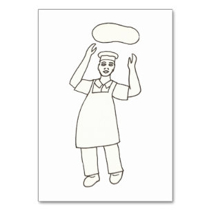 Chef Tossing Pizza Reading Flashcards för Vuxnor Bordsnummer