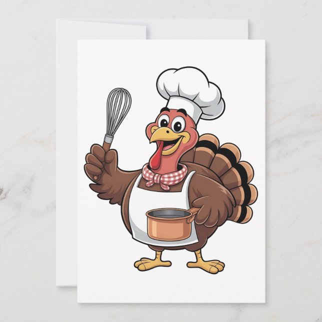 Chef Turkey Thanksgiving Cook Gobbler Meddelande (Framsida)