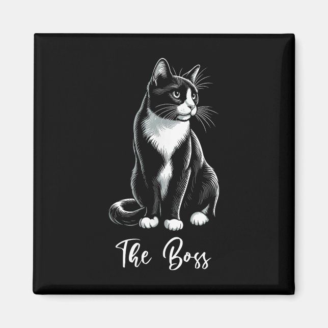 Chef Tuxedo Cat Lover Kitten Tuxedo Cat Owner Magnet (Framsidan)