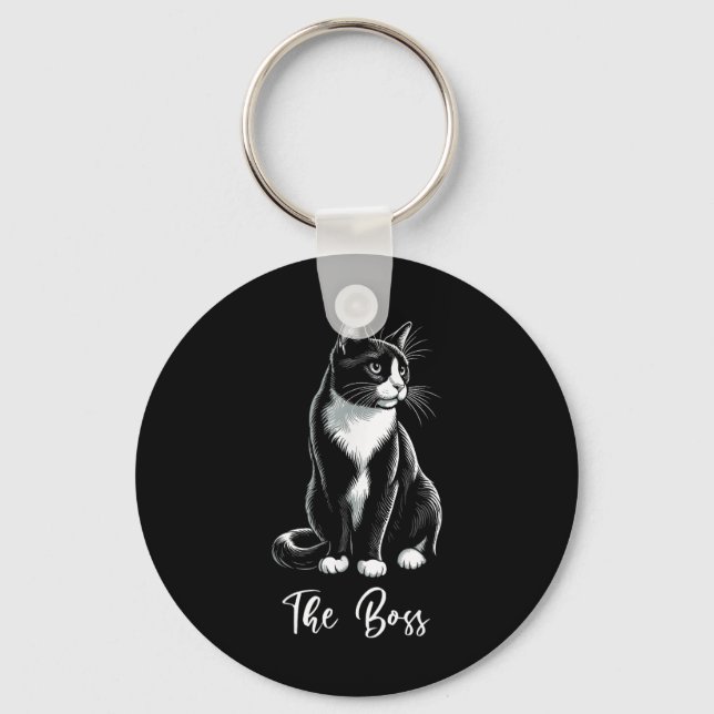 Chef Tuxedo Cat Lover Kitten Tuxedo Cat Owner Nyckelring (Framsida)