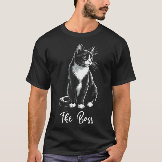 Chef Tuxedo Cat Lover Kitten Tuxedo Cat Owner T Shirt (Framsida)