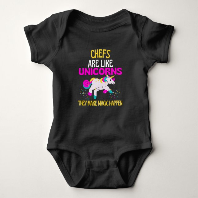 Chef Unicorn, Magic Unicorn Chefs Cooks T Shirt (Framsida)