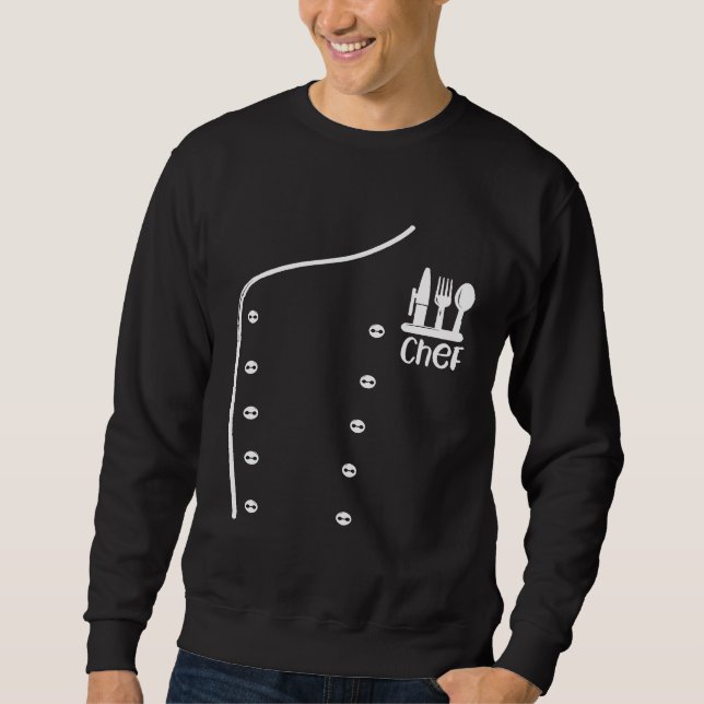 Chef Uniform Food Cook Tee Lång Ärmad Tröja (Framsida)