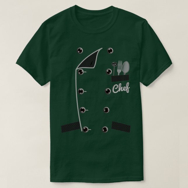 Chef Uniform Jacket Faux Funny Cook  T Shirt (Design framsida)
