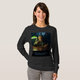 Chef uppför kvinnor svart långärmad T-shirt