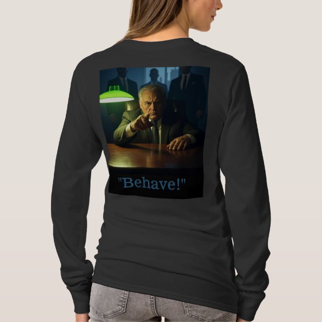 Chef uppför kvinnor svart långärmad T-shirt back (Baksida)