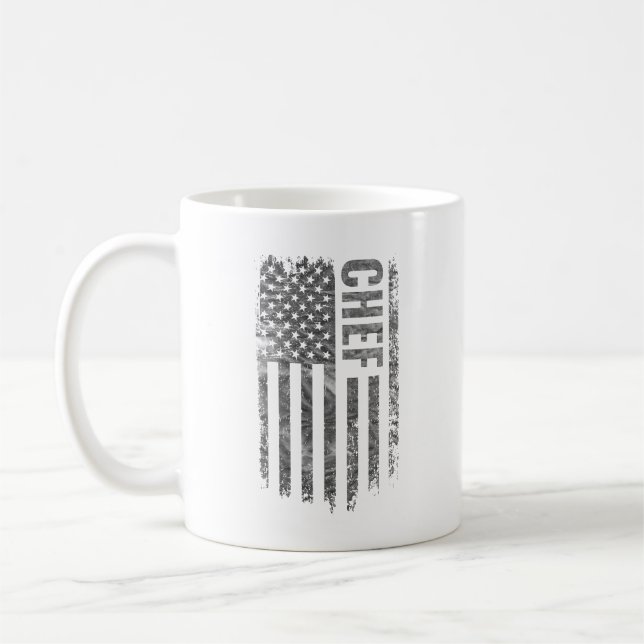 Chef USA Flag Distressed design Kaffemugg (Vänster)