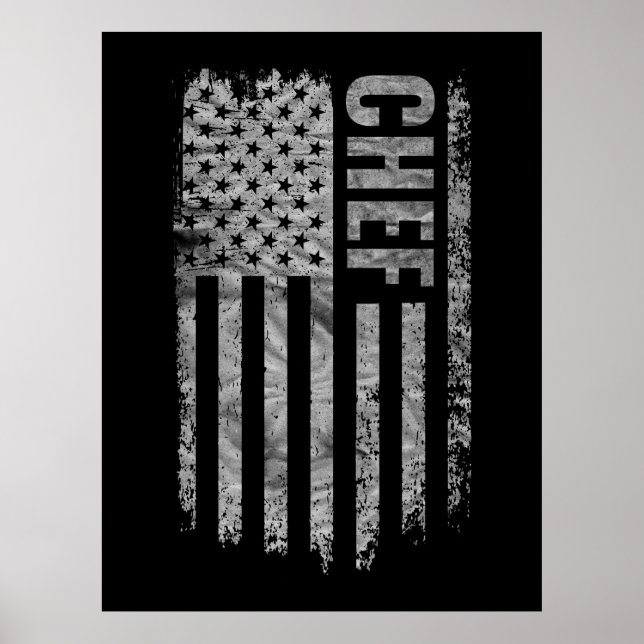 Chef USA Flag Distressed design Poster (Framsidan)