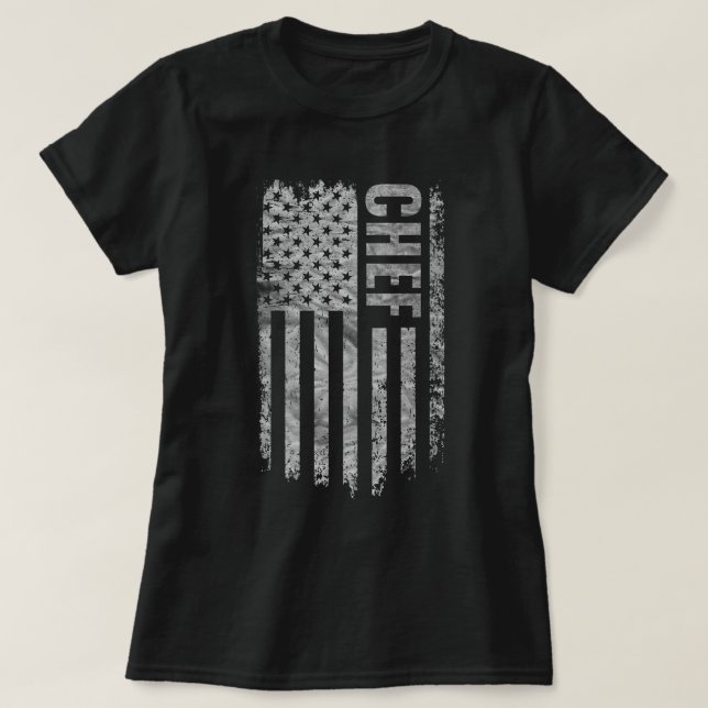 Chef USA Flag Distressed design T Shirt (Design framsida)