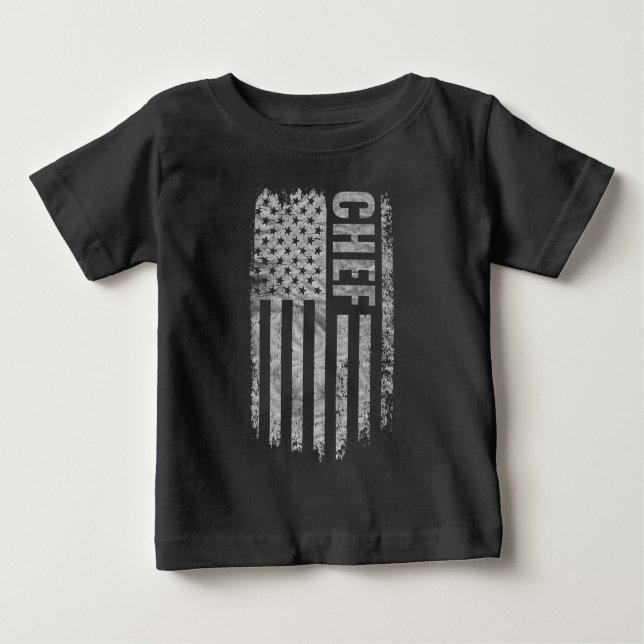 Chef USA Flag Distressed design T Shirt (Framsida)
