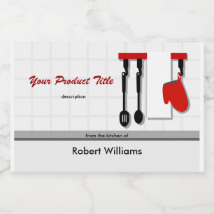 Chef Utensils från köket Mat Etiketter