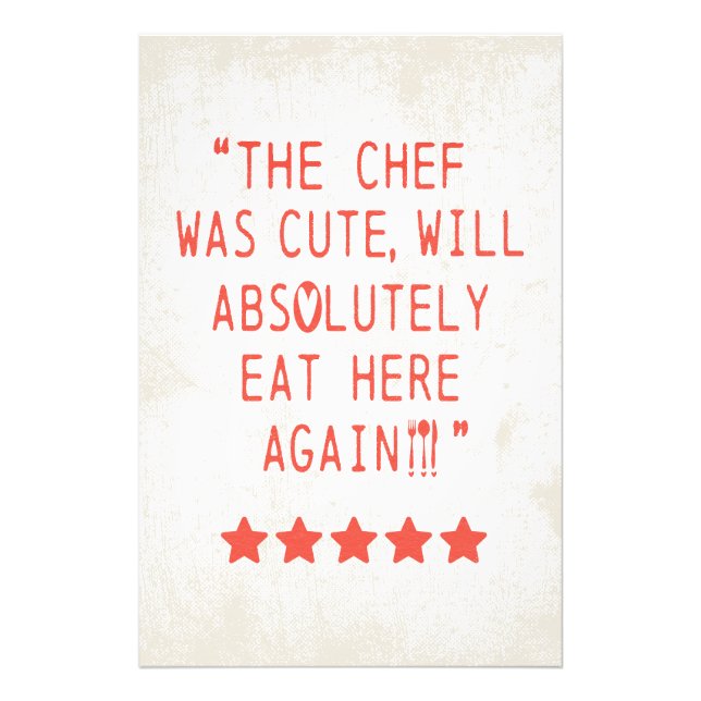 CHEF VAR CUTE FUNNY KITCHEN 5 STAR REVIEWS FOTOTRYCK (Framsidan)