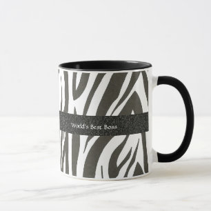 Chef:  "Världens bästa Chef" Zebra ränder Gift Mug Mugg